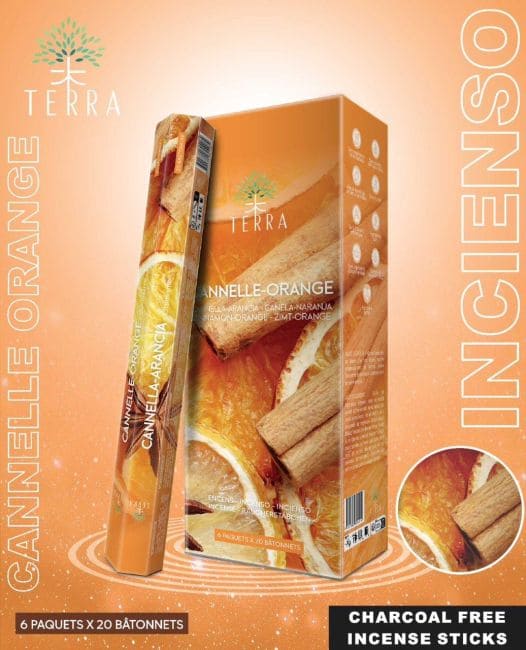 Encens Terra Canelle Orange hexa sans charbon 30grs chez Arabesk|cz