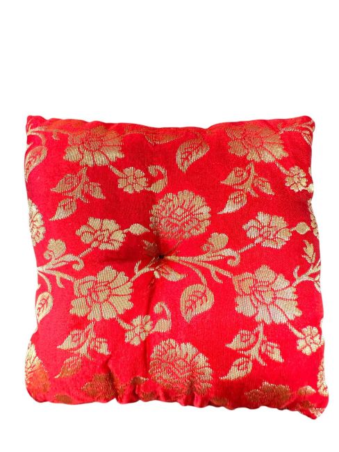 Coussin carré rouge pour bol chantant 15 cm chez Arabesk