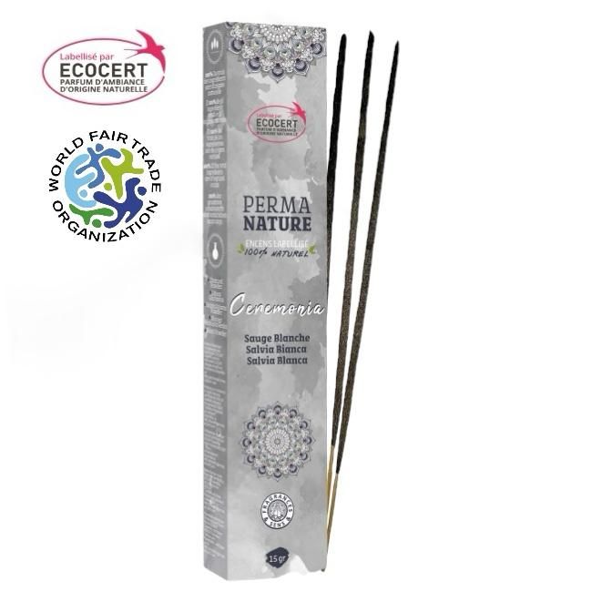 Perma Nature Ceremonia Sauge Blanche Labellisé Ecocert-Fair Trade 15g chez Arabesk