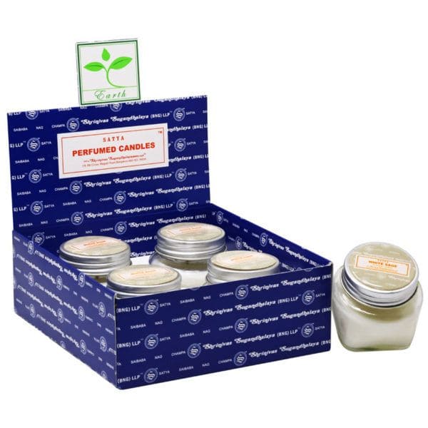 Bougies Satya Sauge Blanche 30grs en verre chez Arabesk