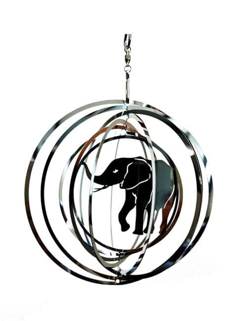 Carillon éolien 3D acier  éléphant 15cm chez Arabesk